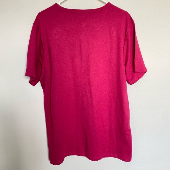 Original Penguin Pink Red 1/4 Button T-shirt Cotton Size Large - Picture 3 of 4